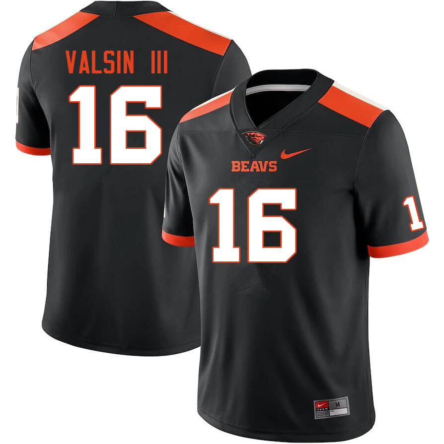 Men #16 Jimmy Valsin III Oregon State Beavers College Football Jerseys Sale-Black